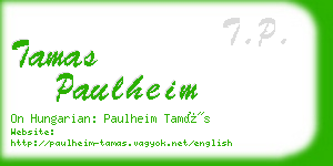 tamas paulheim business card